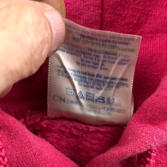 Gildan Womens Hoodie Sweatshirt Small Pullover Graphic Print Pink Drawstring - Picture 10 of 12